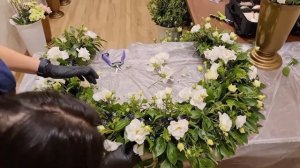 Украшение купели от эскиза до результата. Храмовая флористика. Подробно с комментариями