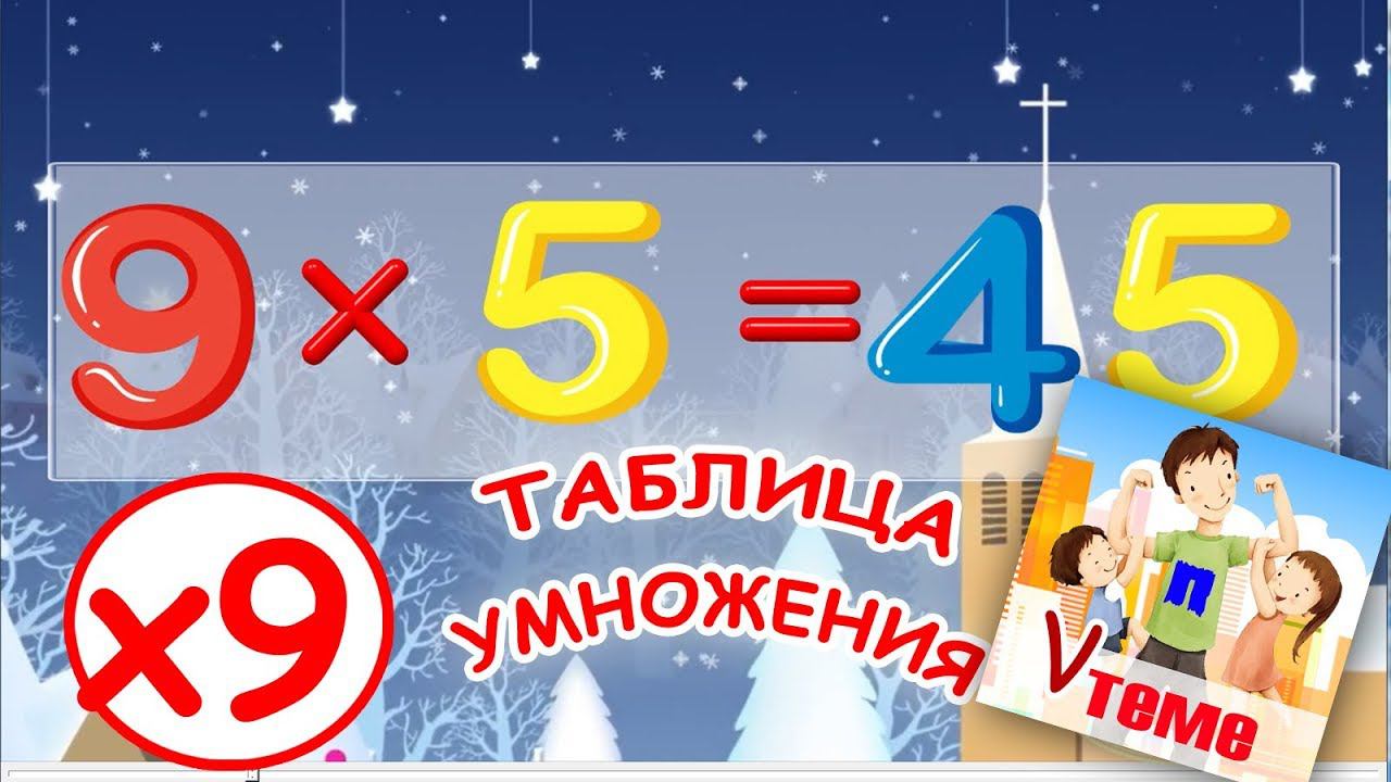 Музыкальная таблица умножения на 9. Развивающее видео для детей. Папа V теме смотреть онлайн