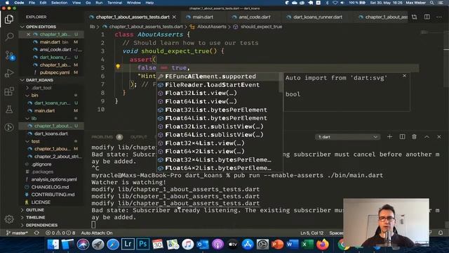 Dart Koans Project Live Coding - Dart Reflection - Dart Watcher - ProcessManager смотреть онлайн