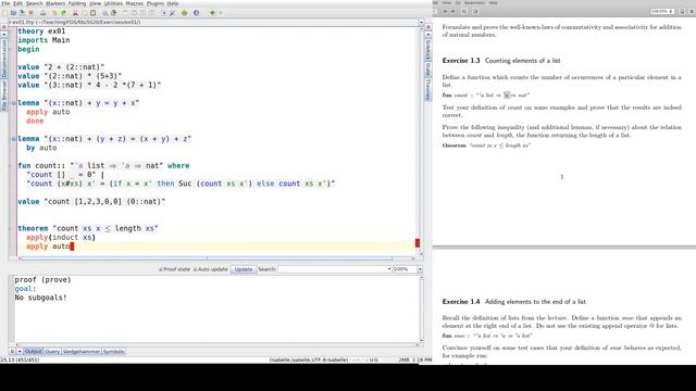 Functional Data Structures with Isabelle/HOL, Tutorial 1: Natural Numbers and Lists смотреть онлайн