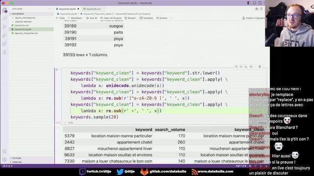 Nettoyage et analyse d'une liste de mots-clés | Let's Code - Python pour le SEO #18 смотреть онлайн