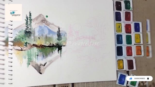 Easy Watercolour Landscape Painting Tutorial/ Easy Watercolour Painting