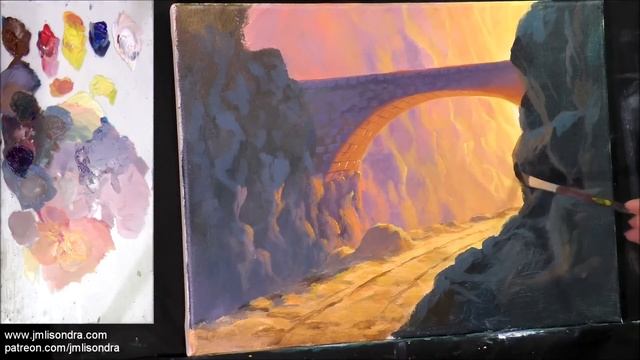 How to Paint Lady in Red with Umbrella under the Bridge in Acrylics / Time-lapse / JMLisondra смотреть онлайн