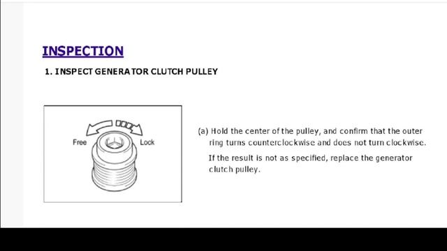 Inspect Generator, Toyota Corolla 2010, With 2.4L 2AZ-FE Engine