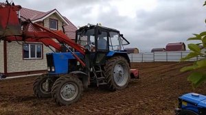 МТЗ 82.1 вспашка земли почвофрезой