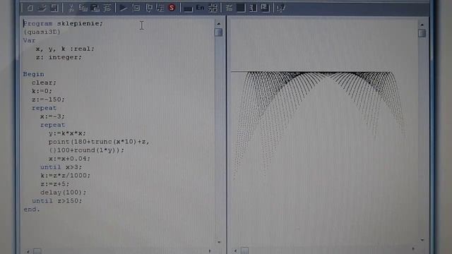 Grafika komputerowa - Sklepienie quasi 3D - Program w ALGO pascal u смотреть онлайн