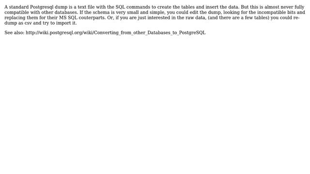 DevOps & SysAdmins: How could I import Postgres data dumps into MS SQL? (4 Solutions!!) смотреть онлайн