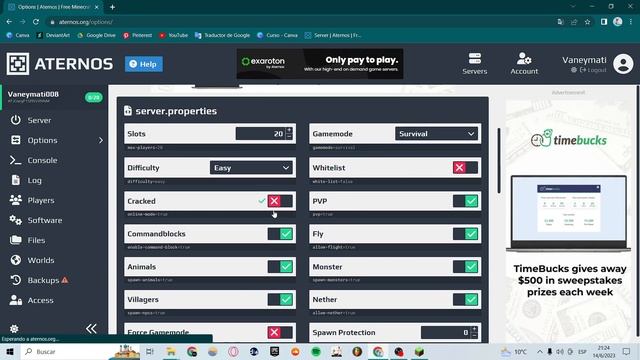 Error de Servidor de aternos "different address" y error de autentificación de usuario xd смотреть онлайн
