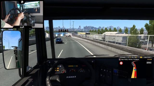 Euro Truck Simulator 2 - Military Tank Delivery with KAMAZ to Germany | ETS2 1.44 | Steering Wheel смотреть онлайн