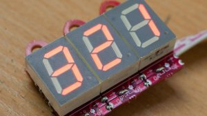 Модуль с семисегментным индикатором и регистром 74HC595