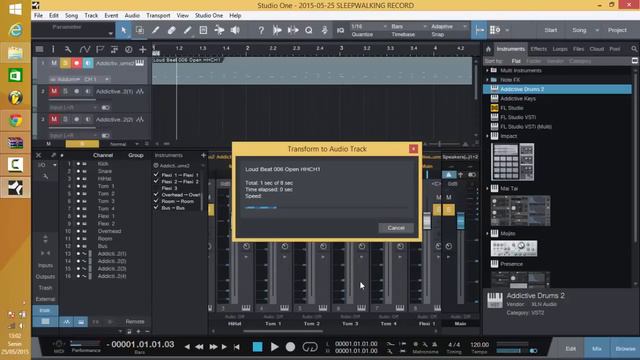 How to mixdown multi out channel drum addictive drums 2 in presonus studio one 3 смотреть онлайн