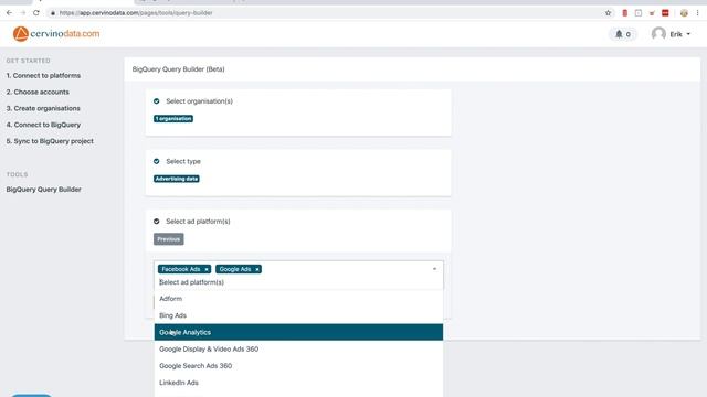 Cervinodata query builder and Google BigQuery смотреть онлайн