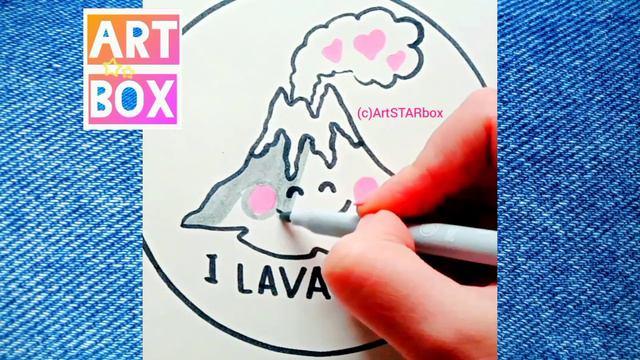 Рисуем влюбленный вулкан😻💖Милые срисовки. Love drawing ideas for begginers. Cute art смотреть онлайн