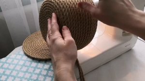 Корзина бочонок из джута в технике зигзаг