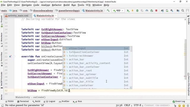 How to create a Guess the Word App in Android by using Kotlin Part 3 | Fetching the Views. смотреть онлайн