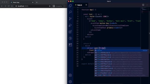 React material UI tutorial 20: Navigation Drawer component || Material UI tutorial смотреть онлайн