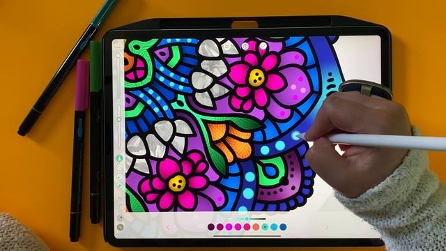 Mandala Digital Coloring Tutorial | Pigment by Pixite смотреть онлайн