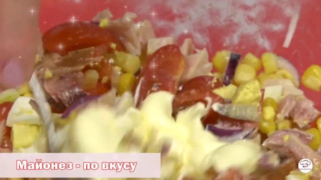 Новогодние рецепты. Нежный салат с копченой курицей и кукурузой смотреть онлайн