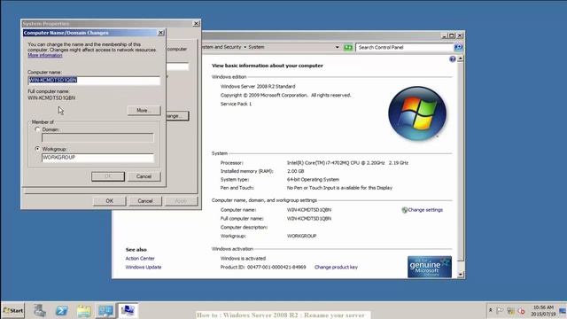 How to : Windows Server 2008 R2 : Rename your server смотреть онлайн