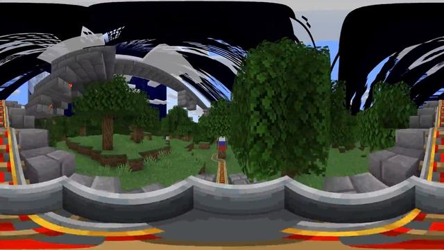 Майнкрафт 360° VR - Лесная трасса - Русские горки 360 - (4K) 60FPS