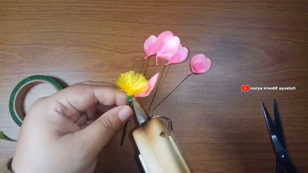 DIY How to Make Flowers from Satin Ribbon #12 || Satin Ribbon Crafts || Sakura From Satin Ribbon