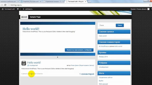 Тренинг WordPress 2 смотреть онлайн