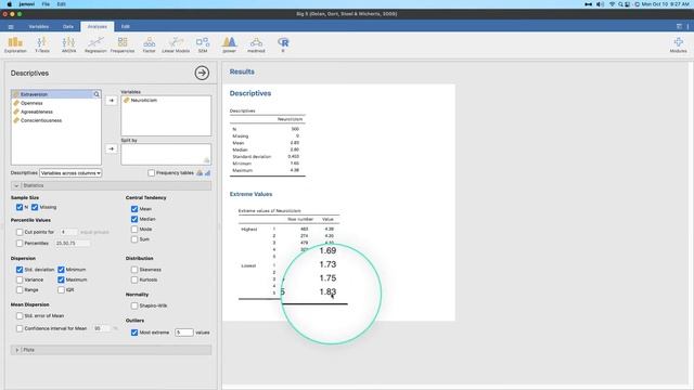 Jamovi 2.X Tutorial: Outliers/Extreme Value in Descriptives (Episode 50) смотреть онлайн