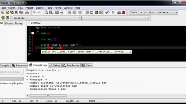 scanf на С (Си) пример использования scanf