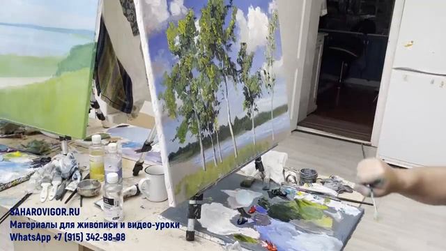 Видео урок Игоря Сахарова Березки Живопись маслом для начинающих Полные уроки 2021 смотреть онлайн