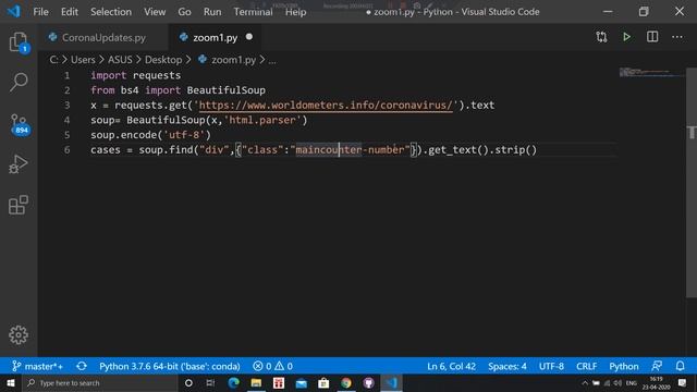 [ZOOMED + Audio Increased] Python Project on COVID19 | Real World Python Project смотреть онлайн