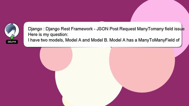 Django : Django Rest Framework - JSON Post Request ManyTomany field issue смотреть онлайн