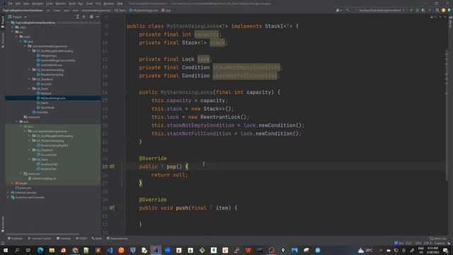 21 - Stack implementation using Locks - Follow Up 2 - SOLUTION - Code Demo 1 смотреть онлайн