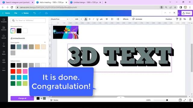 3D Typography Art How To Create 3D Text Effect No Photoshop/Blender | Canva Tutorial For Beginners