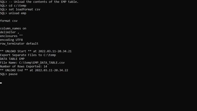 SQLcl : Unload and Load Table Data смотреть онлайн
