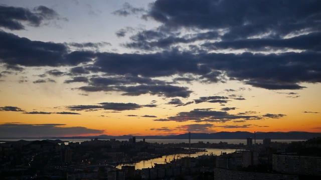 Закат над Золотым рогом. Октябрь. Владивосток. Путешествия по Приморскому краю. смотреть онлайн