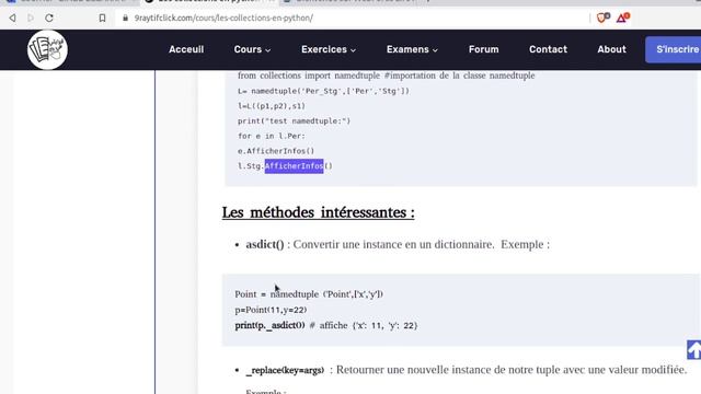 POO en Python : Les collections / namedtuple (P2) смотреть онлайн
