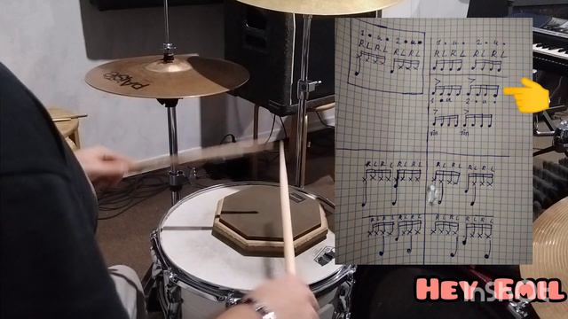 как играть 16-е в хай-хет внутри грува #heyemil #барабанщик #барабаны #грув #видеоуроки #drummer смотреть онлайн