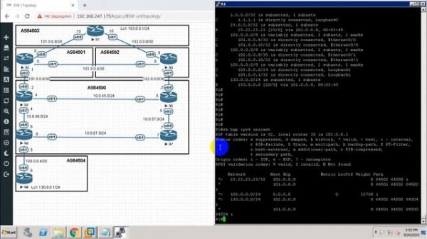Конфигурация управление BGP маршрутами при помощи  Community