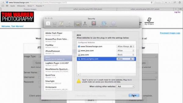 Java Fix: Check Security Settings in Safari