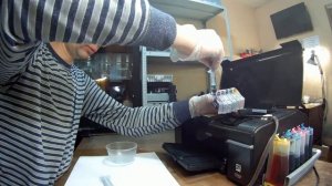 Полосит Epson T50/P50/R300/R270 и т.п. с СНПЧ. Устранение полос, простой способ. Инструкция..