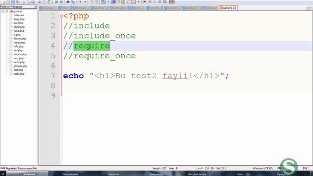 #9 PHPda Include va require {9-DARS} – – Salohiddin Yoqubovdan PHP darslari смотреть онлайн