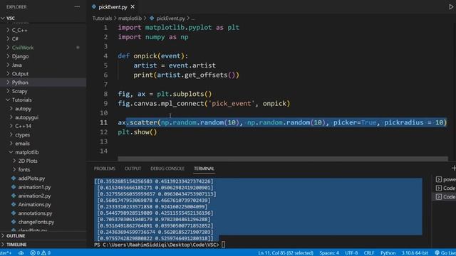 Matplotlib Series Part#14 - Pick Event (To make your Plots Interactive) смотреть онлайн