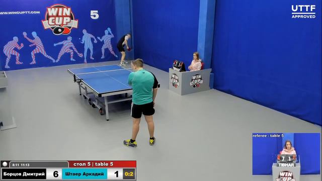 19:30 Борцов Дмитрий 2-3 Штаер Аркадий стол 5 ЮГ-3 18.02.21 смотреть онлайн