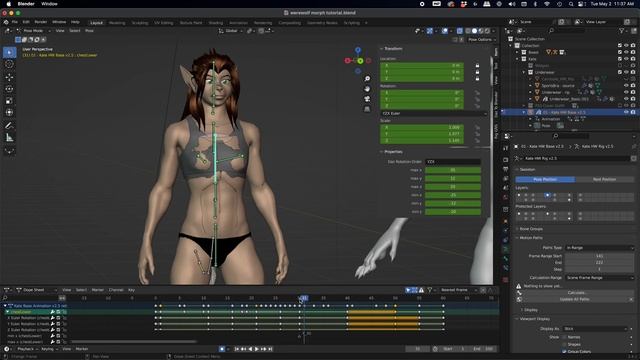 How do you make a werewolf character rig transform in Blender? смотреть онлайн