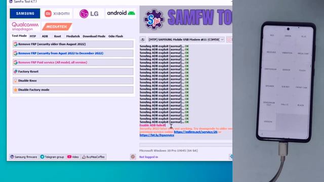 Samsung FRP Bypass 2023 ADB Enable Fail New Security | Samfw FRP Tool V4.7 Update | Android 13 Frp