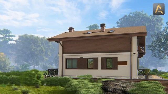 Вдохновляющий дом в скандинавском стиле. Проект дома с баней, сауной, террасой и балконами смотреть онлайн