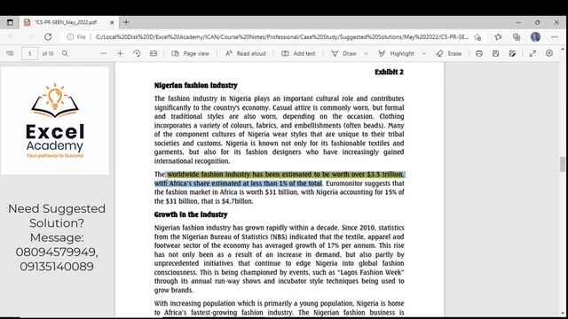 Case Study Live Class for May 2022 Diet - Excel Academy смотреть онлайн