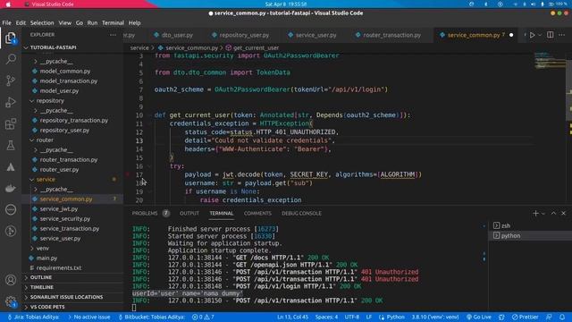 [12] FastAPI Python Tutorial - Authenticate JWT Token смотреть онлайн