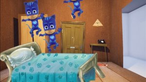 Пять героев в масках прыгали в кроватке ! Без слов .